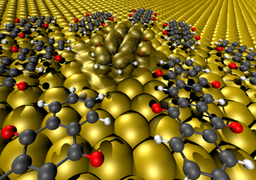Organic electronics -- how to make contact between carbon compounds and metal