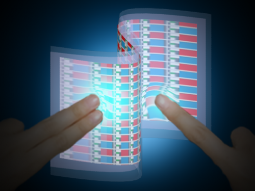 Paper-thin e-skin responds to touch by lighting up