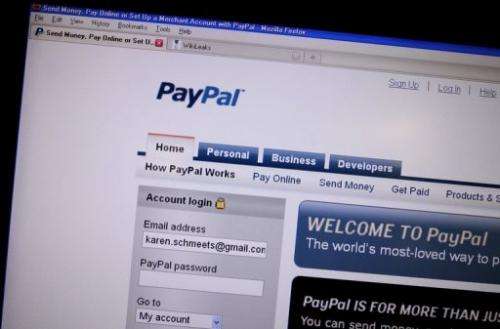 PayPal is the online payments arm of US Internet retail giant eBay