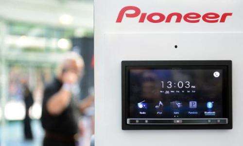 Pioneer's appRadio3 which can replace a car stereo is displayed on November 19, 2013 at the Los Angeles Auto Show
