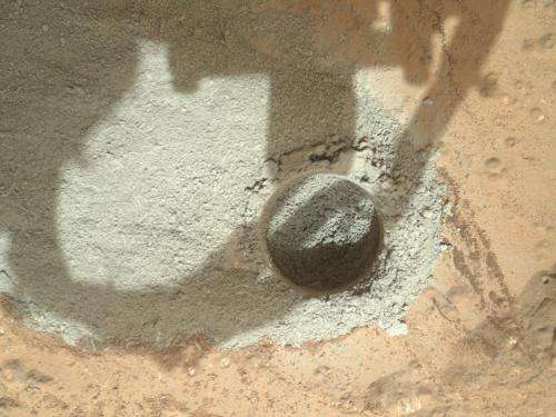 Preparatory drill test performed on Mars