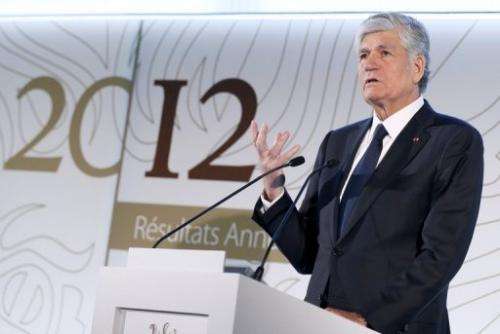 Publicis President Maurice Levy presents group results on February 14, 2013 in Paris