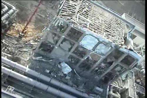 Reactor four at Japan's Fukushima nuclear power plant following the March 2011 earthquake and tsunami