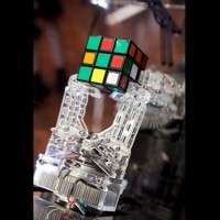 Rubik's Cube solving robot at Scienceworks