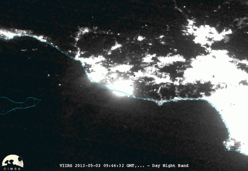 Satellite captures night-time image of California's Springs fire