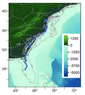 Scientist finds topography of Eastern Seaboard muddles ancient sea level changes