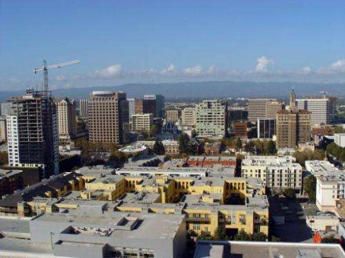 Silicon Valley's capital city San Jose, California, is seen pictured on October 2, 2007