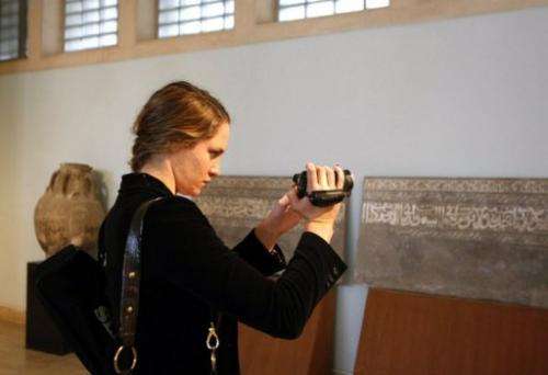 Sophie, daughter of Google chief Eric Schmidt, is pictured at the National Museum in Baghdad on November 24, 2009
