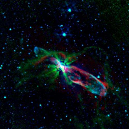 Spitzer and ALMA reveal a star's bubbly birth