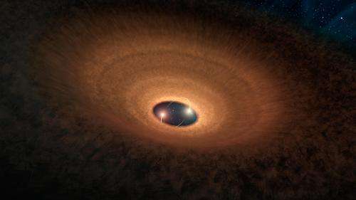 Spitzer discovers young stars with a 'Hula hoop'