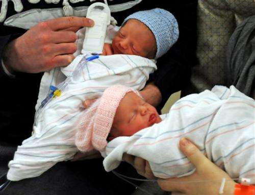 研究:大多数双胞胎可以没有剖腹产出生的