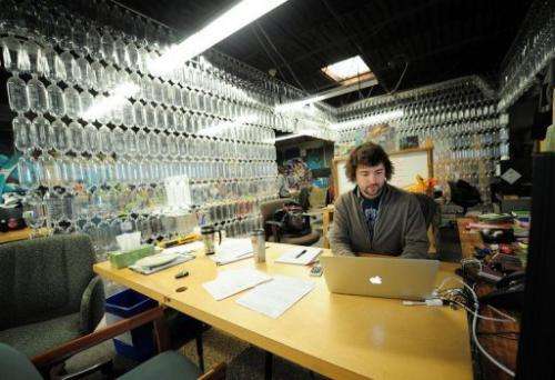 TerraCycle CEO Tom Szaky works in his office at the company's headquarters in Trenton, New Jersey, on January 10, 2013