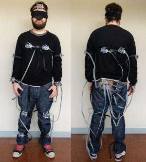 Wearable display meets blindfold test for sensing danger