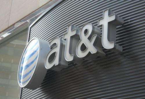 The AT&amp;T logo is seen in this June 2, 2010 file photo in Washington DC