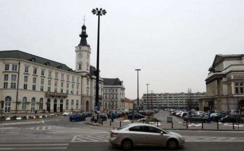 Theater Square in Warsaw is pictured on March 21, 2013