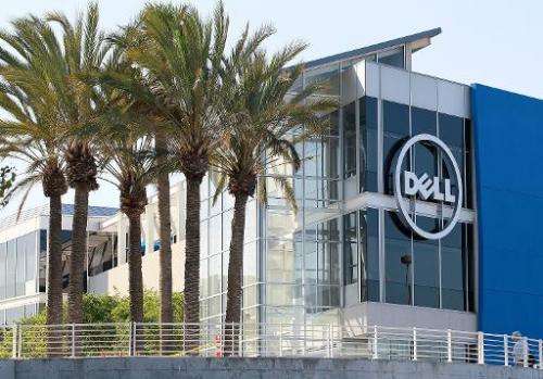 The Dell logo is displayed on the exterior of the new Dell research and development facility on October 19, 2011 in Santa Clara,