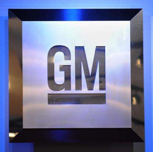 The General Motors logo is seen at the North American International Auto Show in this January 12, 2009 file photo in Detroit, Mi