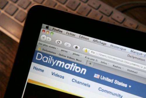 The internet homepage of the Dailymotion website is shown on a screen, January 27, 2010 in Paris