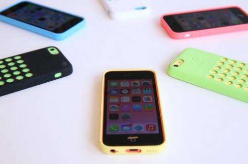 The iPhone 5C is displayed at the Apple campus on September 10, 2013 in Cupertino, California