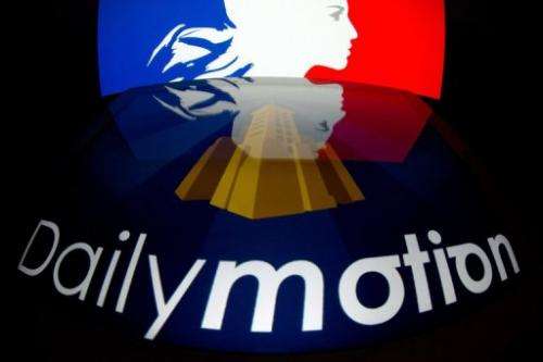 The logo of French video-sharing website Dailymotion, set against France's national flag