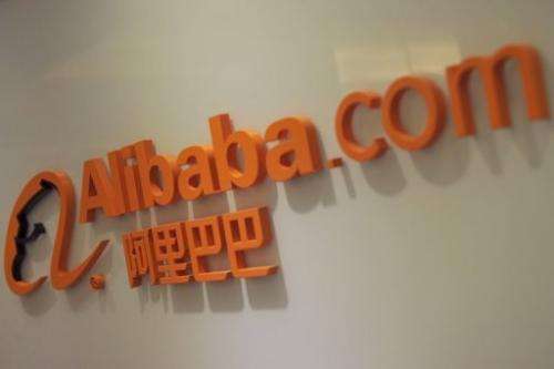 The logo of online shopping portal Alibaba.com pictured outside its office in Hong Kong, February 22, 2012
