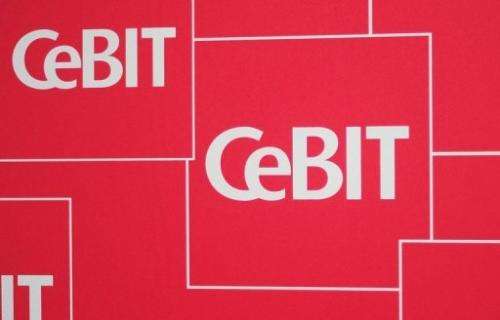 The logo of the CeBIT IT fair is pictured on February 28, 2011 in Hanover