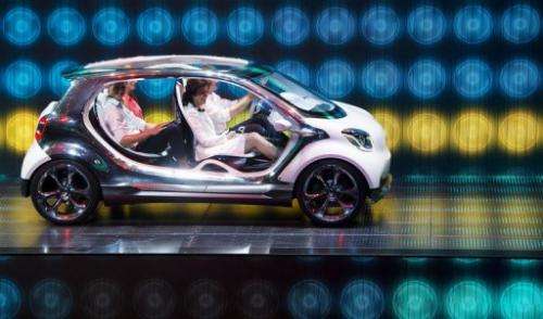 The new Smart FourJoy at the Mercedes booth during the IAA automobile show in Frankfurt, on September 9, 2013