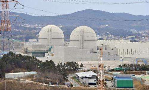 The Shin-Gori 3 and 4 reactors under construction in Gori near Busan on February 5, 2013