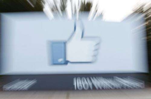 The side of Facebook's Like Button logo at Facebook Headquarters in Menlo Park, California on May 18, 2012