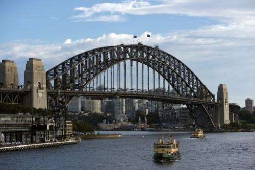 The Sydney harbour is pictured on March 22, 2013