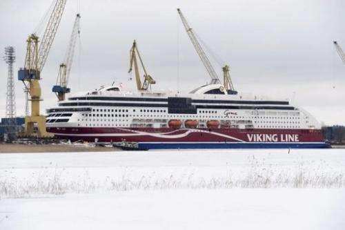 The Viking Grace, the world's first large passenger ferry powered by liquefied natural gas, on January 10, 2013 in Turku