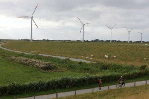 The windpark on the German island of Pellworm is owned by 40 local families and can power 400 households