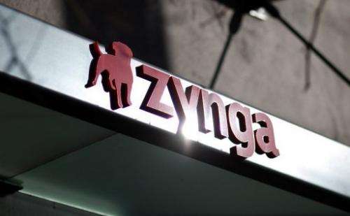 The Zynga logo is displayed on the front of the company's former headquarters on December 9, 2011 in San Francisco