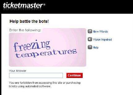 Ticketmaster makes online 'CAPTCHA' puzzles easie