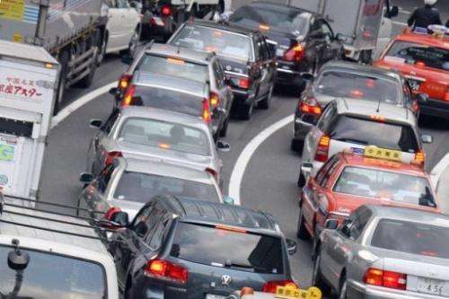 Traffic jam is seen in Tokyo, on September 21, 2006
