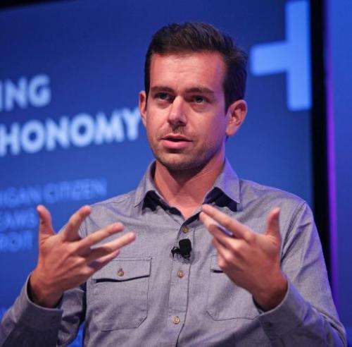 Twitter Chairman and Square CEO Jack Dorsey moderates a panel discussion with Detroit entrepreneurs at Techonomy Detroit at Wayn