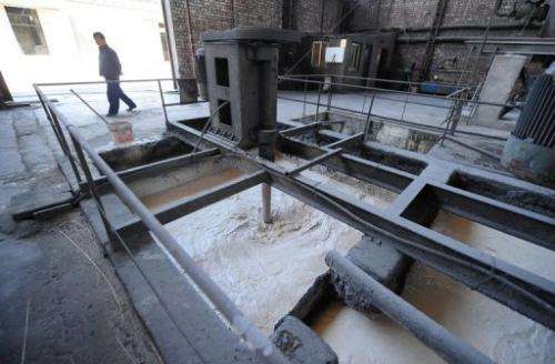 Waste is processed at a privately owned rare-earths factory on April 21, 2011 in Inner Mongolia