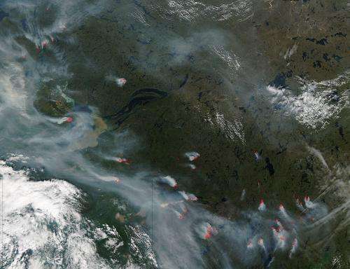Wildfires in central Canada