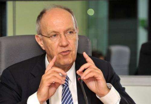 World Intellectual Property Organization (WIPO) director general Francis Gurry gives a briefing on March 23, 2012