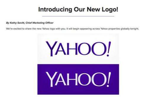 Yahoo unveils new logo