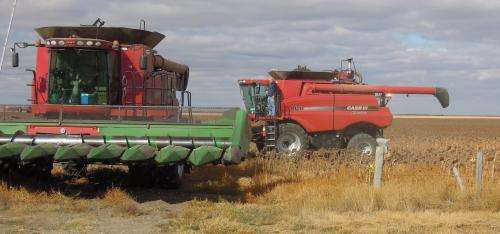 john deere combine on fire