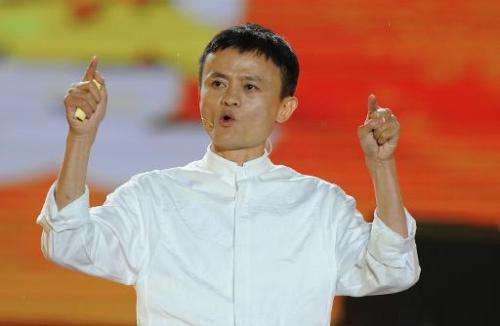 Alibaba founder Jack Ma speaks at an event to mark the 10th anniversary of China's most popular online shopping destination Taob