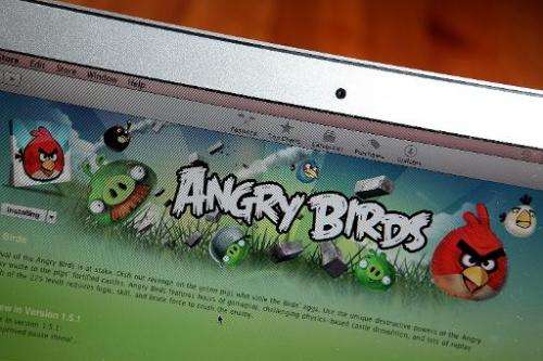 An image of the popular video game &quot;Angry Birds&quot; is displayed on a laptop on March 18, 2011, in San Anselmo, Californi