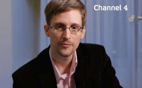 A recent, undated picture received from Channel 4 on December 24, 2013 shows US intelligence leaker Edward Snowden
