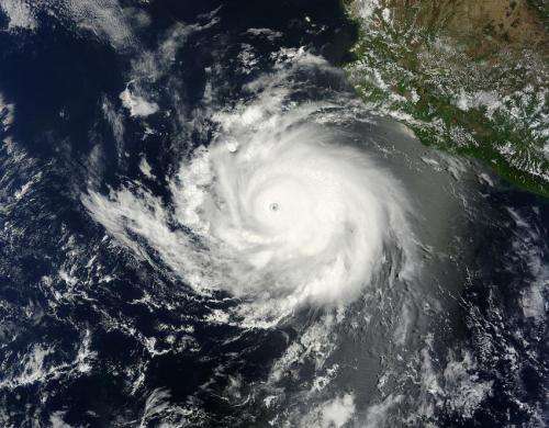A satellite view: Former Hurricane Cristina now a ghost of its former self