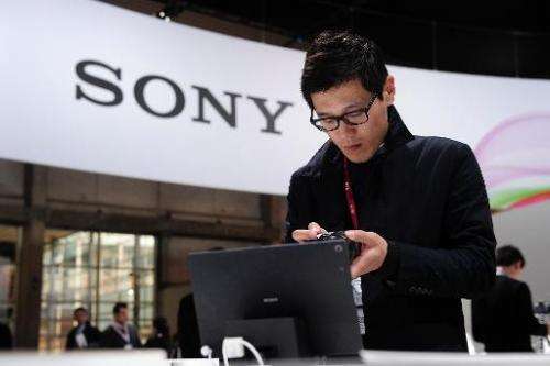 A visitor looks at Sony's Xperia tablet Z2, in Barcelona, on February 25, 2014, on the second day of the Mobile World Congress