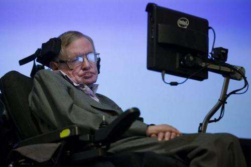 British theoretical physicist professor Stephen Hawking speaks to members of the media at a press conference in London on Decemb