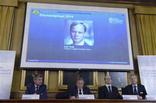 Frenchman Tirole wins Nobel economics prize