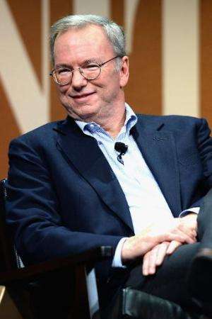 Google Executive Chairman Eric Schmidt speaks onstage during 'Why Can't Tech Save Politics?', at the Vanity Fair New Establishme