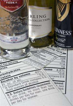 Menus will sport new calorie labels for alcohol